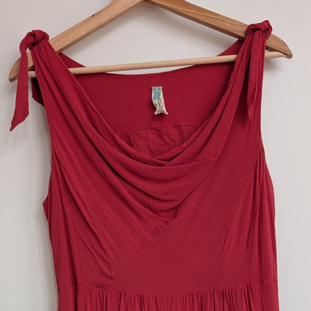 Maeve coral red summer dress from Anthropologie